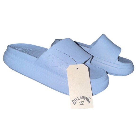 Billabong Blue Platform Slides Size 10 Chunky Cushioned Beach Pool Sandals New - Picture 3 of 8
